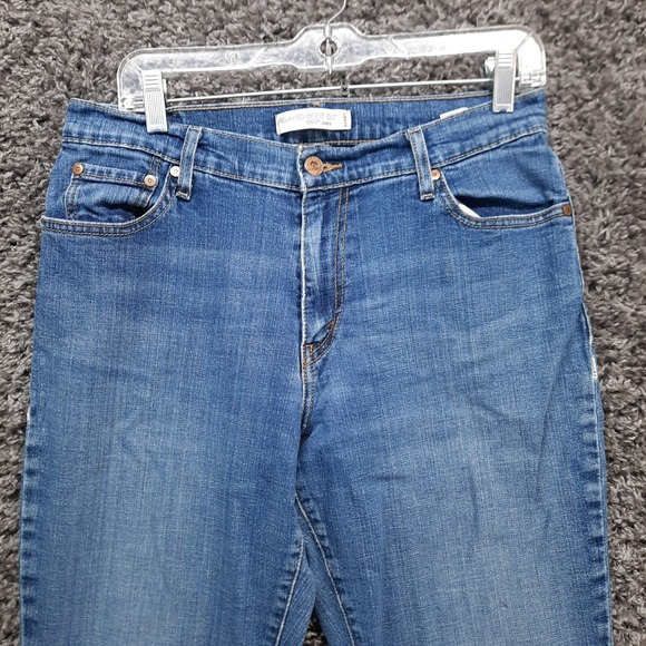 Levis 550 Jeans Women 12 Medium Blue Boot Leg Ladies Stretch Mid Rise Pants - Picture 2 of 10